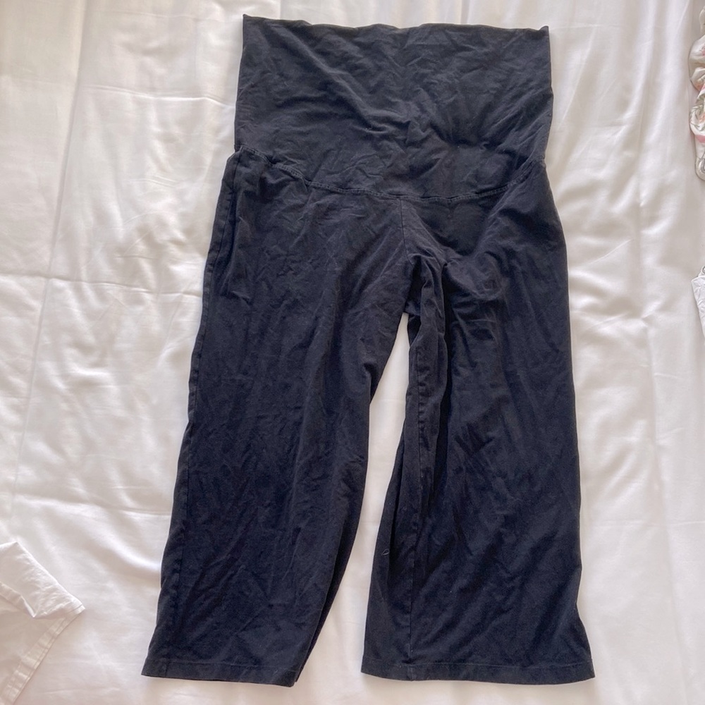 H&M Wide Leg Comfy Maternity Crop Stretch Pants - size XL